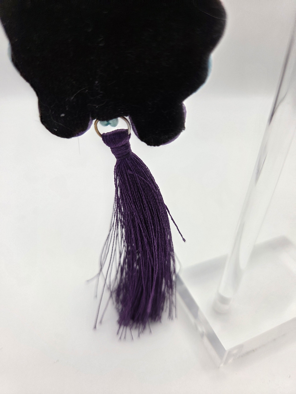 Anna Sous Soutache Crystal Tassel Earrings Purple - Picture 9 of 9